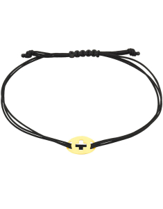 Bijuterii EKAN, Bratara Ekan snur textil cu aur 14 kt cruce XB261900-BK-AM5, bb-shop.ro
