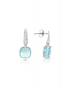 Bijuterii aur 14 kt topaz, Cercei aur 14 kt stud lung cu topaze ZE3547W-BT, bb-shop.ro