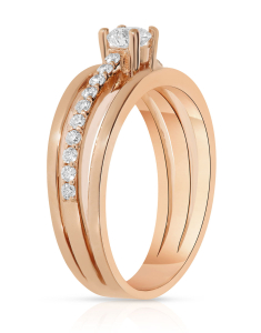 Inel de logodna aur 14 kt solitaire pave cu diamante RG100939-314-P, 001, bb-shop.ro