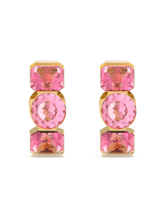 Cercei Guess Crazy Earring rotunzi si cristale roz JUBE03305JWYGRST-U, 001, bb-shop.ro
