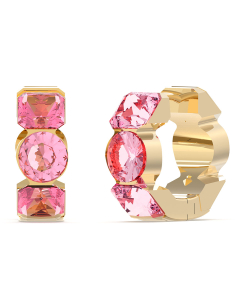 Cercei Guess Crazy Earring rotunzi si cristale roz JUBE03305JWYGRST-U, 02, bb-shop.ro
