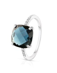 Inel Zoccai Dama aur 18 kt cu diamante si topaz london blue ZZAN1072BBTLDI, 02, bb-shop.ro