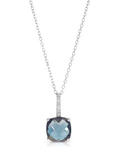 Colier Zoccai Dama aur 18 kt cu diamante si topaz london blue ZZCO1061BBTLDI, 02, bb-shop.ro