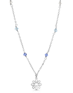 Colier argint 925 floare si cristale bleu 32716AG-RH-SLT.SC, 02, bb-shop.ro