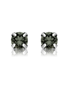Cercei argint 925 stud si cristale negre 28632AG-RH-CSN, 001, bb-shop.ro