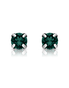 Bijuterii stud dama cristal, Cercei argint 925 stud si cristale verzi 28697AG-RH-EM, bb-shop.ro