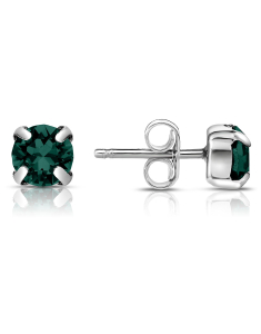 Bijuterii stud dama cristal, Cercei argint 925 stud si cristale verzi 28697AG-RH-EM, bb-shop.ro