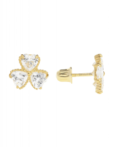 Bijuterii copii aur 14 kt, Cercei copii Lilu aur 14 kt si cubic zirconia JE39549Y-p, bb-shop.ro