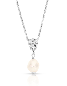 Colier Colier argint 925 cu perla si cristal 32781AG-RH-C, 001, bb-shop.ro