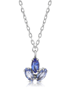 Colier argint 925 si cristale albastre 32802AG-RH-SLT.S, 001, bb-shop.ro