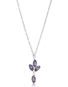Bijuterii, Colier argint 925 si cristale violet 32713AG-RH-TZ, bb-shop.ro