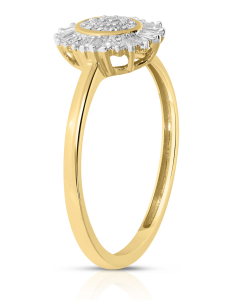 Inel de logodna aur 14 kt baguette cu diamante EU08430RF0015-Y, 001, bb-shop.ro