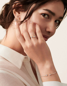 Bijuterii de lux, Bratara Dinh Van Le Cube aur 18 kt fixa cu diamante 308212-W, bb-shop.ro