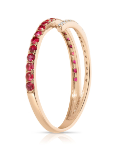 Inel Inel Vida aur 18 kt half eternity cu diamante si rubine 16588Q-RU8RV, 001, bb-shop.ro