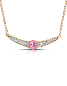 Colier Vida aur 18 kt cu diamante si safir roz 14805U-PS8RV, 001, bb-shop.ro