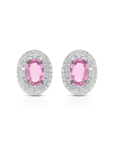 Cercei Vida aur 18 kt stud cu diamante si safir roz 60502W-PS8RP, 001, bb-shop.ro