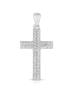 Bijuterii na dama argint, Pandantiv argint 925 cruce si cubic zirconia PSP0316-RH-W, bb-shop.ro