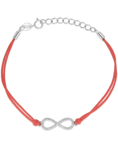 Bratari dama, Bratara argint 925 snur textil cu infinit si cubic zirconia PSB0492-RH-R-W, bb-shop.ro