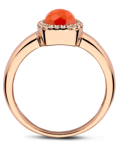 Inel Tirisi Jewelry Milano aur 18 kt cu diamante si coral TR9624CO-P, 002, bb-shop.ro