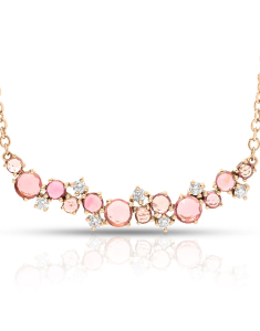 Colier Peroni&Parise Desiderio aur 14 kt cu diamante si turmaline roz DES-C04DBTOR, 001, bb-shop.ro