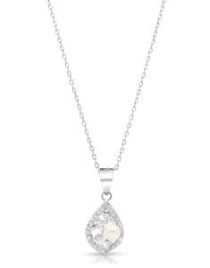 Colier argint 925 cu perla si cubic zirconia YE8334-CH-W, 02, bb-shop.ro