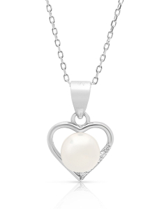 Colier argint 925 inima cu perla si cubic zirconia YE9223-CH-W, 001, bb-shop.ro