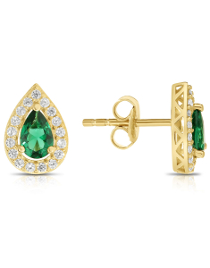 Bijuterii, Cercei aur 14 kt stud si cubic zirconia verde TS006Y-SM-C, bb-shop.ro