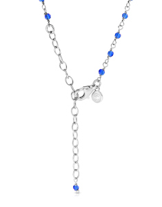 Colier argint 925 cu perle si cristale albastre BB235148-RH-WBL, 002, bb-shop.ro