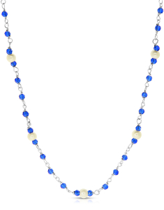 Colier argint 925 cu perle si cristale albastre BB235148-RH-WBL, 02, bb-shop.ro