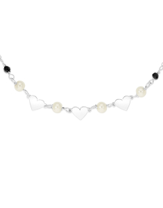 Bratara argint 925 inimi cu perle si cristale negre BB235112-RH-WBK, 001, bb-shop.ro