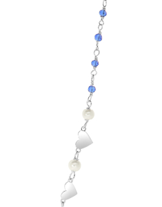 Colier argint 925 inimi cu perle si cristale albastre BB235132-RH-WBL, 001, bb-shop.ro