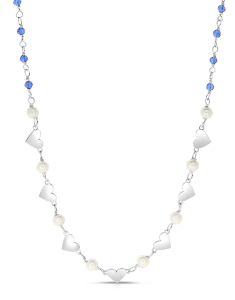 Colier argint 925 inimi cu perle si cristale albastre BB235132-RH-WBL, 02, bb-shop.ro