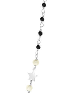 Colier argint 925 stele cu perle si cristale negre BB235149-RH-WBK, 001, bb-shop.ro