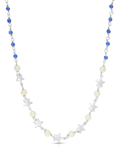 Colier argint 925 stele cu perle si cristale albastre BB235151-RH-WBL, 02, bb-shop.ro