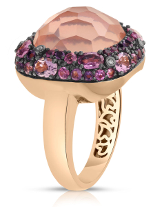 Inel Tirisi Jewelry Doha aur 18 kt cu diamante safire roz si cuart TR9795PQ-P, 001, bb-shop.ro