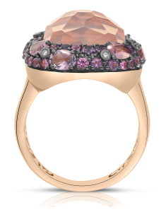 Inel Tirisi Jewelry Doha aur 18 kt cu diamante safire roz si cuart TR9795PQ-P, 002, bb-shop.ro