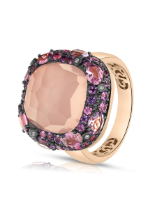 Inel Tirisi Jewelry Doha aur 18 kt cu diamante safire roz si cuart TR9795PQ-P, 02, bb-shop.ro