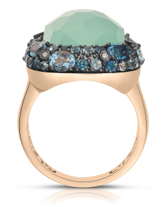 Inel Tirisi Jewelry Doha aur 18 kt cu diamante topaze si aquamarin TR9795AQBT-P, 002, bb-shop.ro