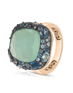 Inel Tirisi Jewelry Doha aur 18 kt cu diamante topaze si aquamarin TR9795AQBT-P, 02, bb-shop.ro