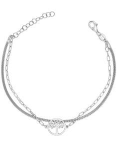 Bijuterii dama, Bratara argint 925 paperclip si copacul vietii R0261A-BR3-RH, bb-shop.ro