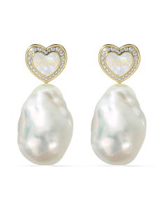 Cercei Guess Amami lungi inima cu cristale si perla JUBE04022JWYGWHT-U, 001, bb-shop.ro