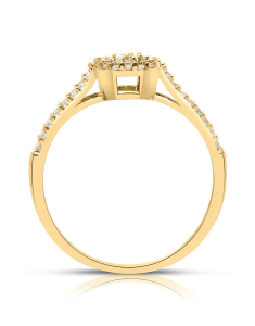 Inele baguette aur, Inel aur 14 kt baguette si cubic zirconia IMS135Y-I, bb-shop.ro