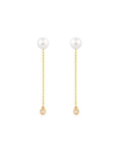 Cercei Ekan Diamonds aur 14 kt lungi cu perla de cultura XS1309M0, 001, bb-shop.ro