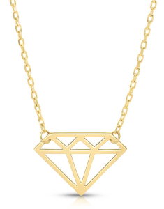 Colier aur 14 kt cu forma diamant L55Y-GB, 001, bb-shop.ro