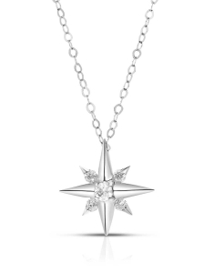 Colier aur 18 kt steaua nordului cu diamante N1814-W, 001, bb-shop.ro