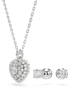 Set bijuterii Swarovski Hyperbola inima si perle 5684383, 002, bb-shop.ro