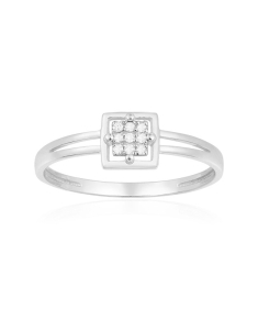 Bijuterii, Inel aur 14 kt bouquet patrat cu diamante Q22012B, bb-shop.ro