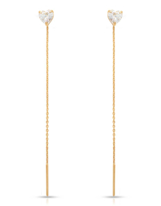 Cercei, Cercei aur 14 kt fir cu inima si cubic zirconia JE19324Y, bb-shop.ro
