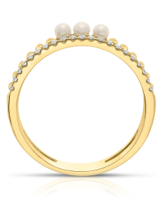 Inel aur 14 kt cu diamante si perle de cultura SR40794-Y, 002, bb-shop.ro