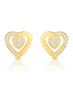 Bijuterii aur 14 kt cubic zirconia, Cercei aur 14 kt stud cu inima JE12085Y, bb-shop.ro